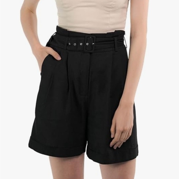 Pants - NWT Sandy & sid Women's Black Belted Shorts